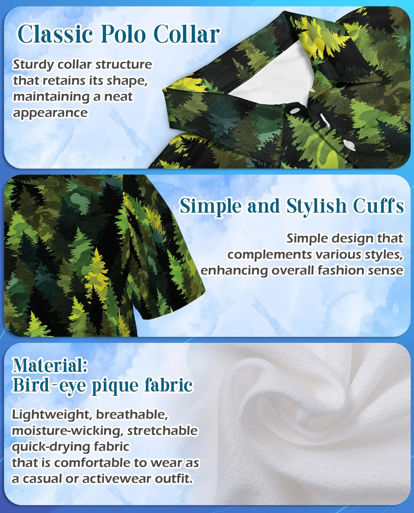 Evergreen Forest Polo Shirt - Woodland Nature Style | Azhawaiian