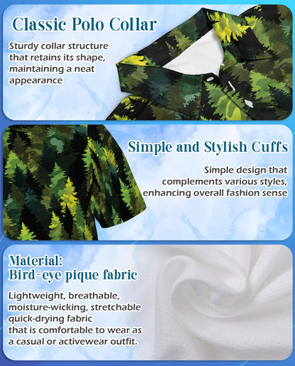 Evergreen Forest Polo Shirt - Woodland Nature Style | Azhawaiian