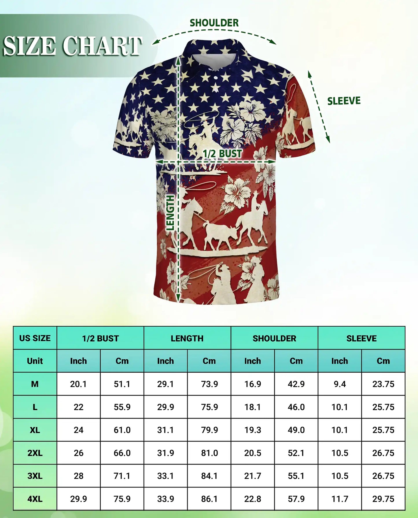 Cowboy Rodeo Polo Shirt, Patriotic Western Print | Azhawaiian