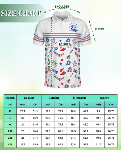 4th Of July Patriotic Celebration Polo Shirt for Men | Azhawaiian
