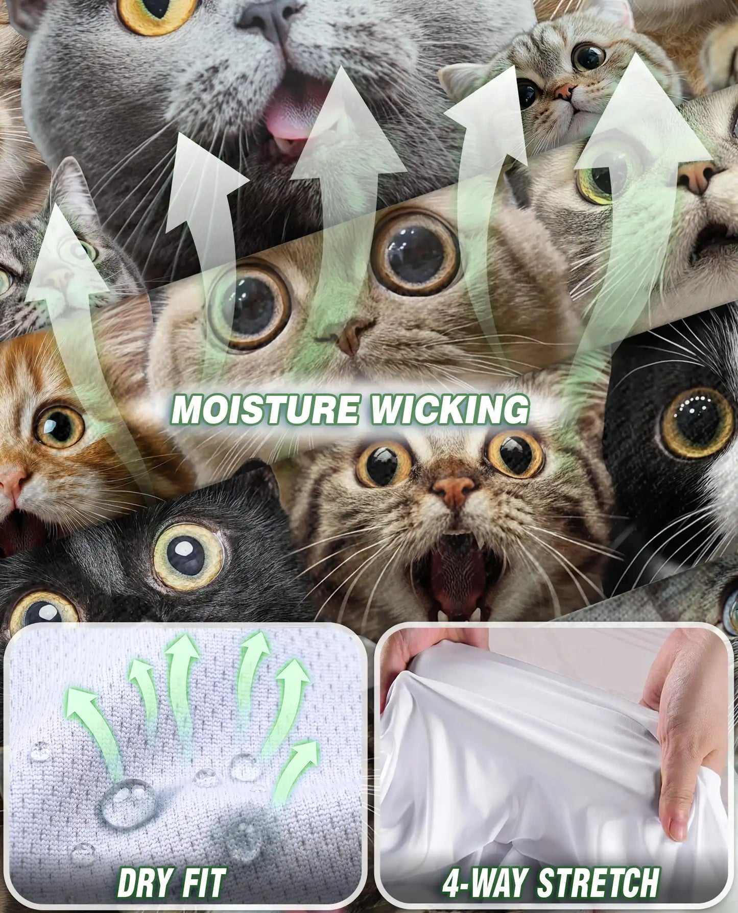 Cat Collage Sleeveless Polo Shirt for Women, Cute Feline Lover Style | Azhawaiian