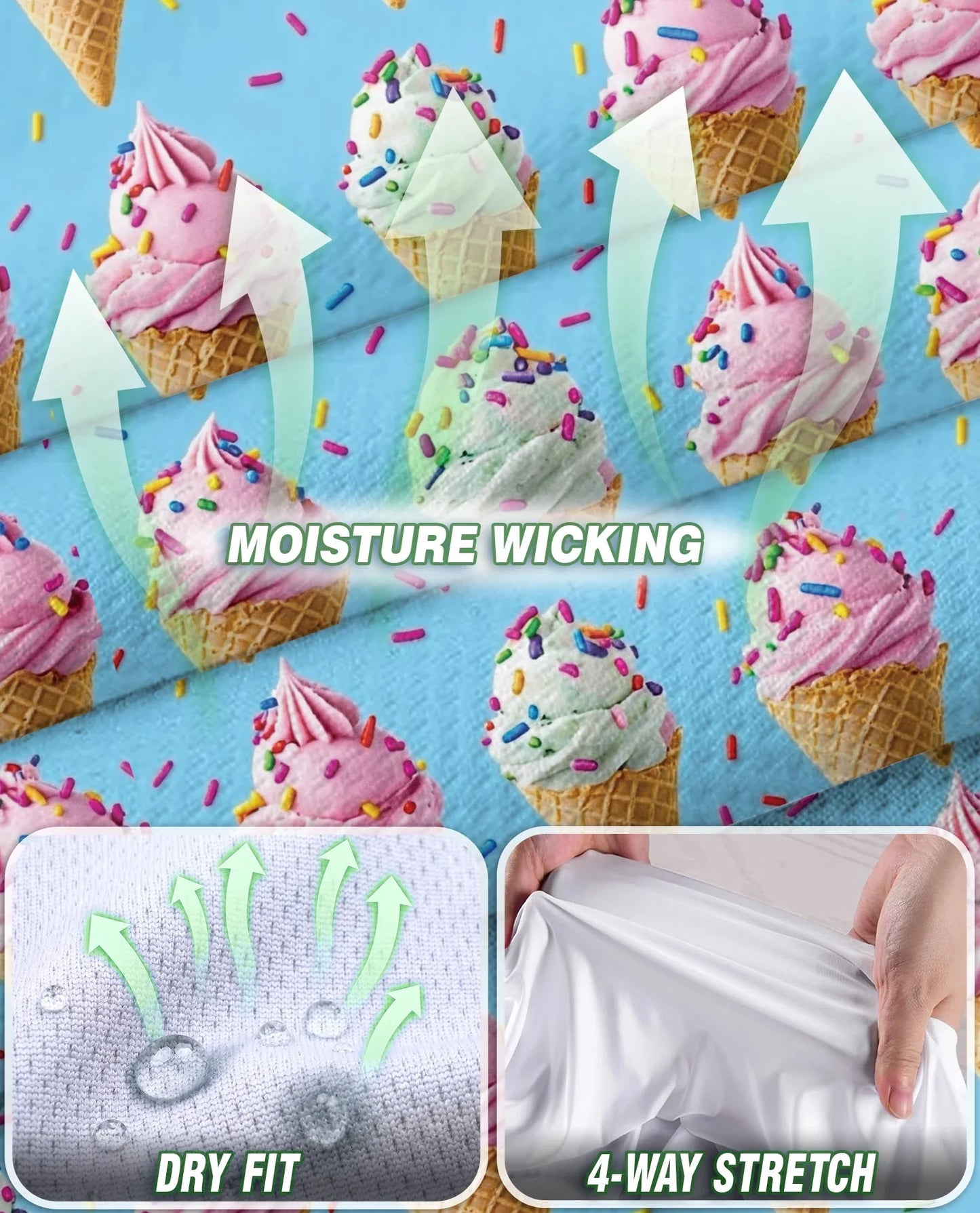 Ice Cream Pattern Sleeveless Polo Shirt for Women | Azhawaiian