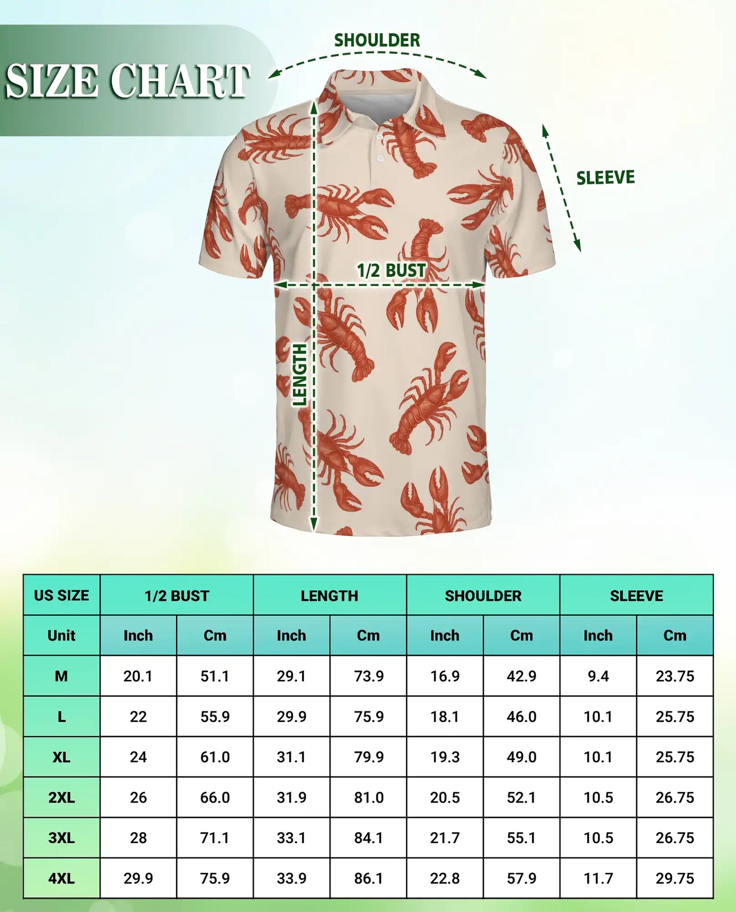Lobster Beach 3D Polo Shirt for Men, Tropical Summer Style | Azhawaiian