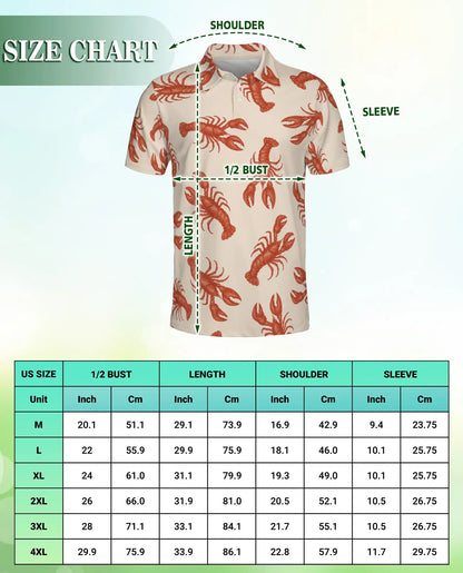 Lobster Beach 3D Polo Shirt for Men, Tropical Summer Style | Azhawaiian