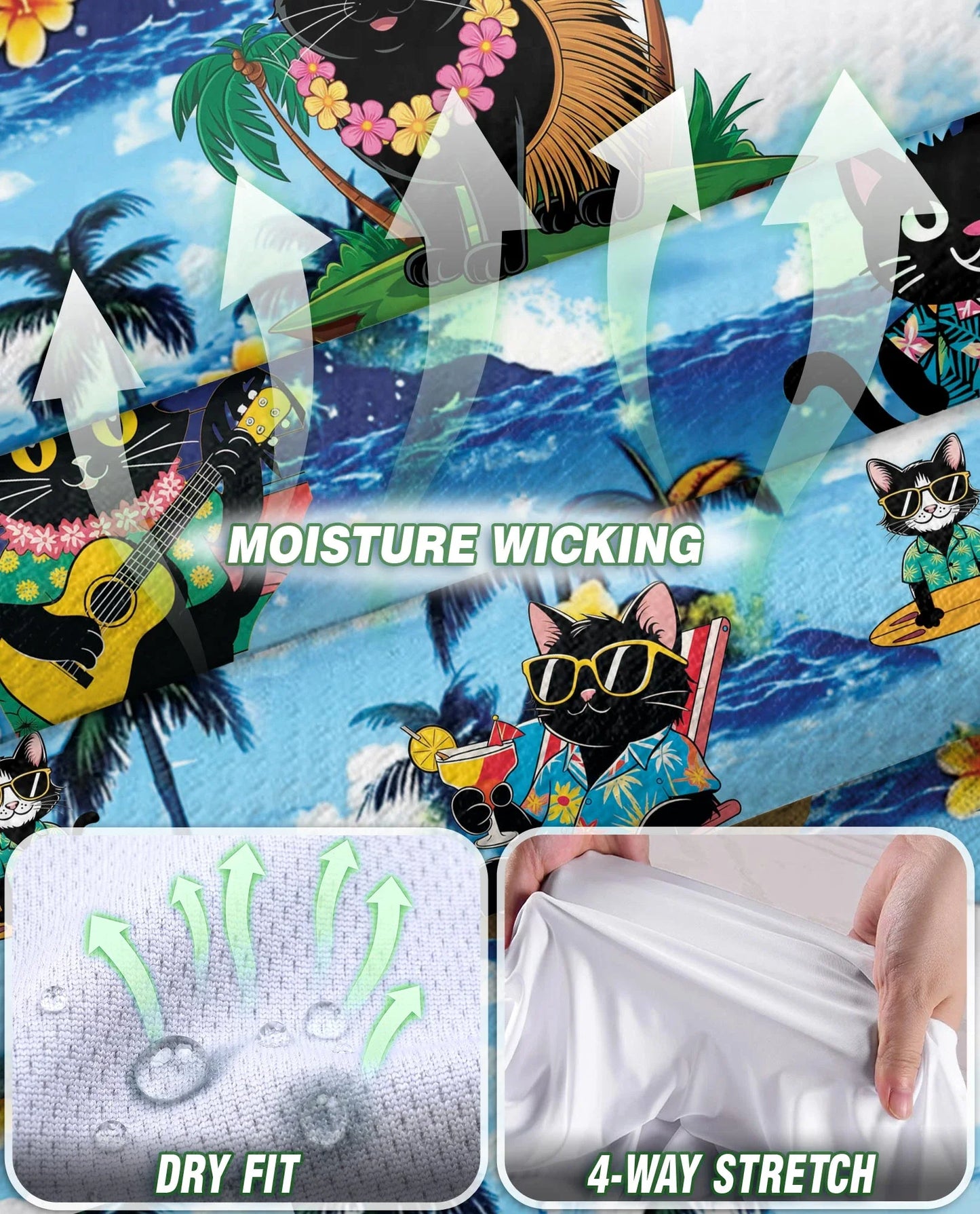 Tropical Cat Sleeveless Polo Shirt for Women | Azhawaiian