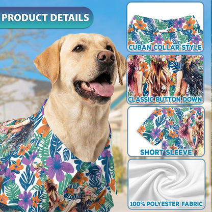 Mermaid Matching Dog Owner Hawaiian Shirts, Funny Pet Aloha Shirt for Beach Vacation - Azhawaiian