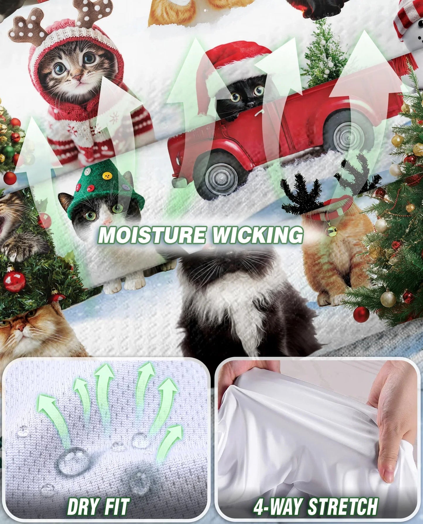 Cat Christmas Santa Sleeveless Polo Shirt for Women | Azhawaiian