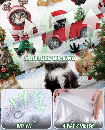 Cat Christmas Santa Sleeveless Polo Shirt for Women | Azhawaiian
