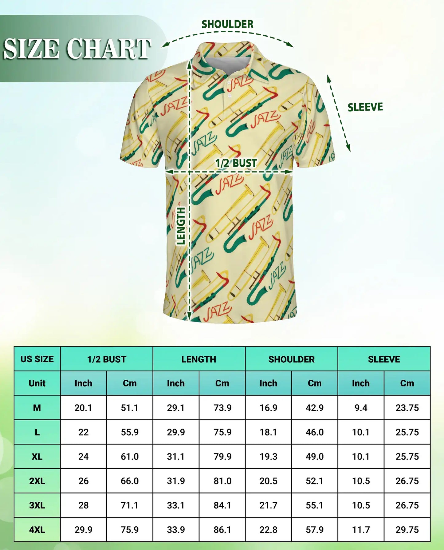 Jazz Instrument Pattern Polo Shirt | Azhawaiian