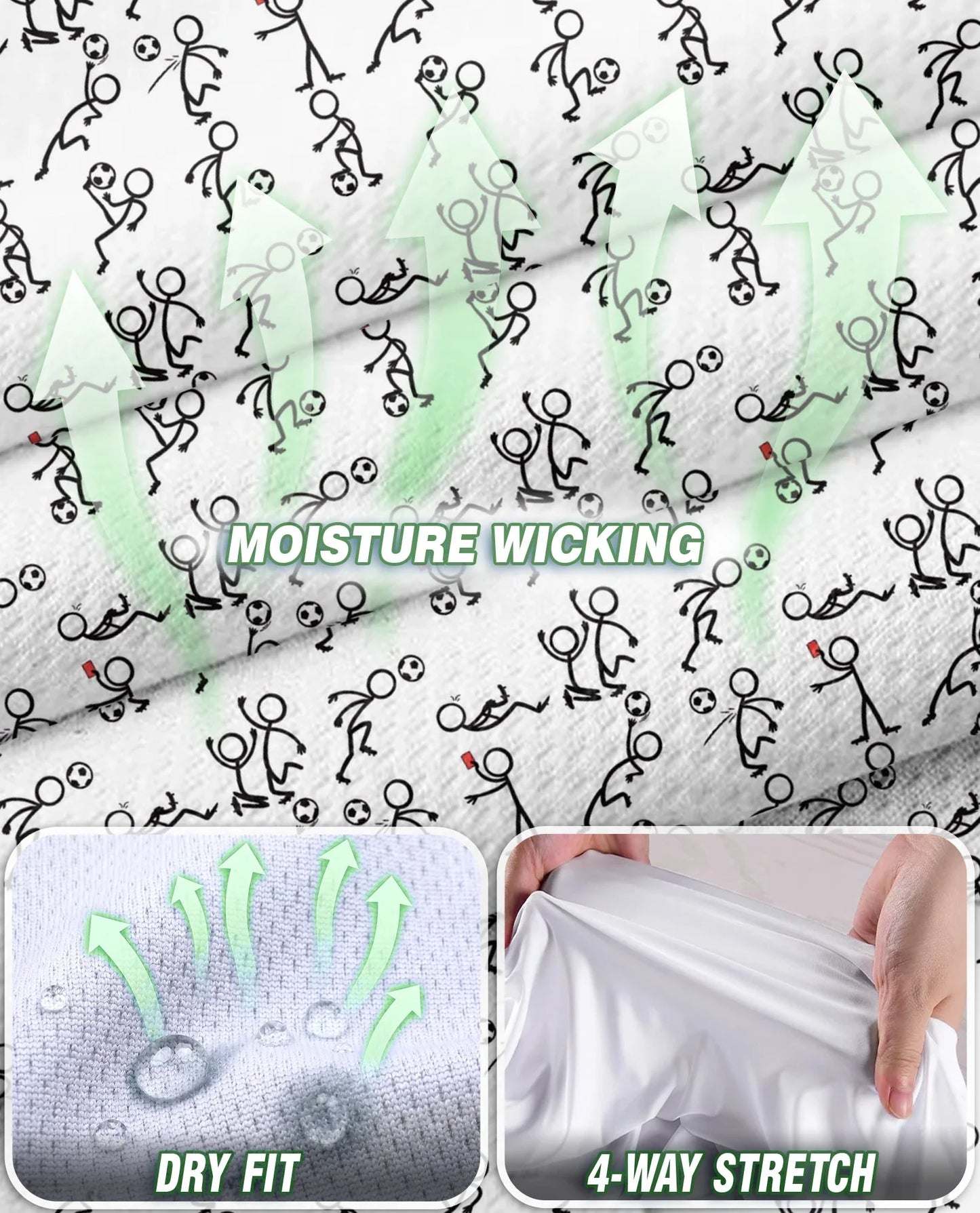 Stick Figures Playing Soccer Sleeveless Polo Shirt for Women | Azhawaiian