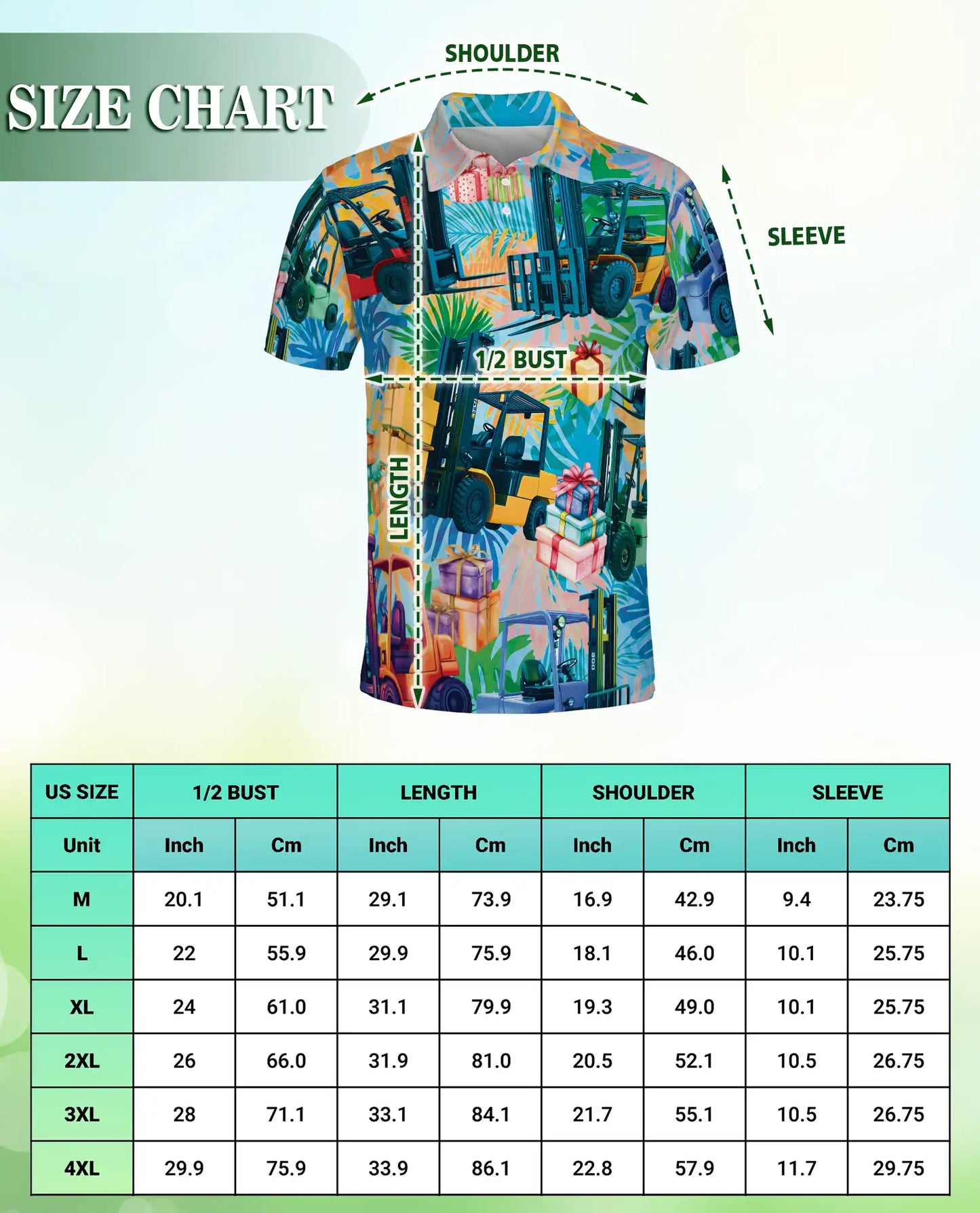 Forklift Tropical Warehouse 3D Polo Shirt for Men, Funny Logistics Worker Style | Azhawaiian