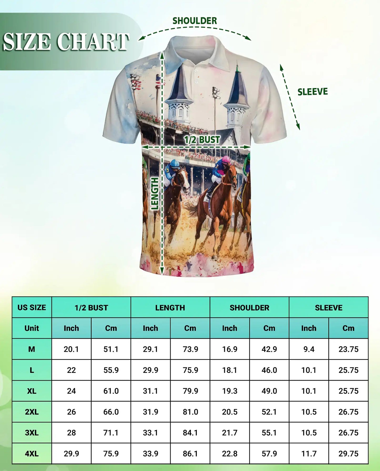 Horse Racing Polo Shirt-Equestrian Jockey Track Print | Azhawaiian