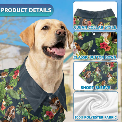 Basset Hound Matching Dog Owner Hawaiian Shirts, Funny Pet Aloha Shirt for Beach Vacation - Azhawaiian