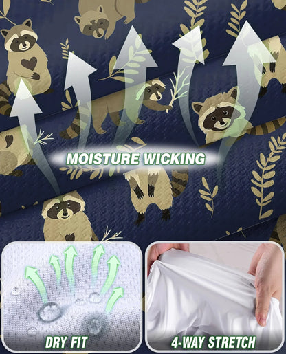 Raccoon Pattern Sleeveless Polo Shirt for Women, Cute Wildlife Style | Azhawaiian