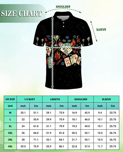 Casino Poker Polo Shirt, Gambling Night Print | Azhawaiian