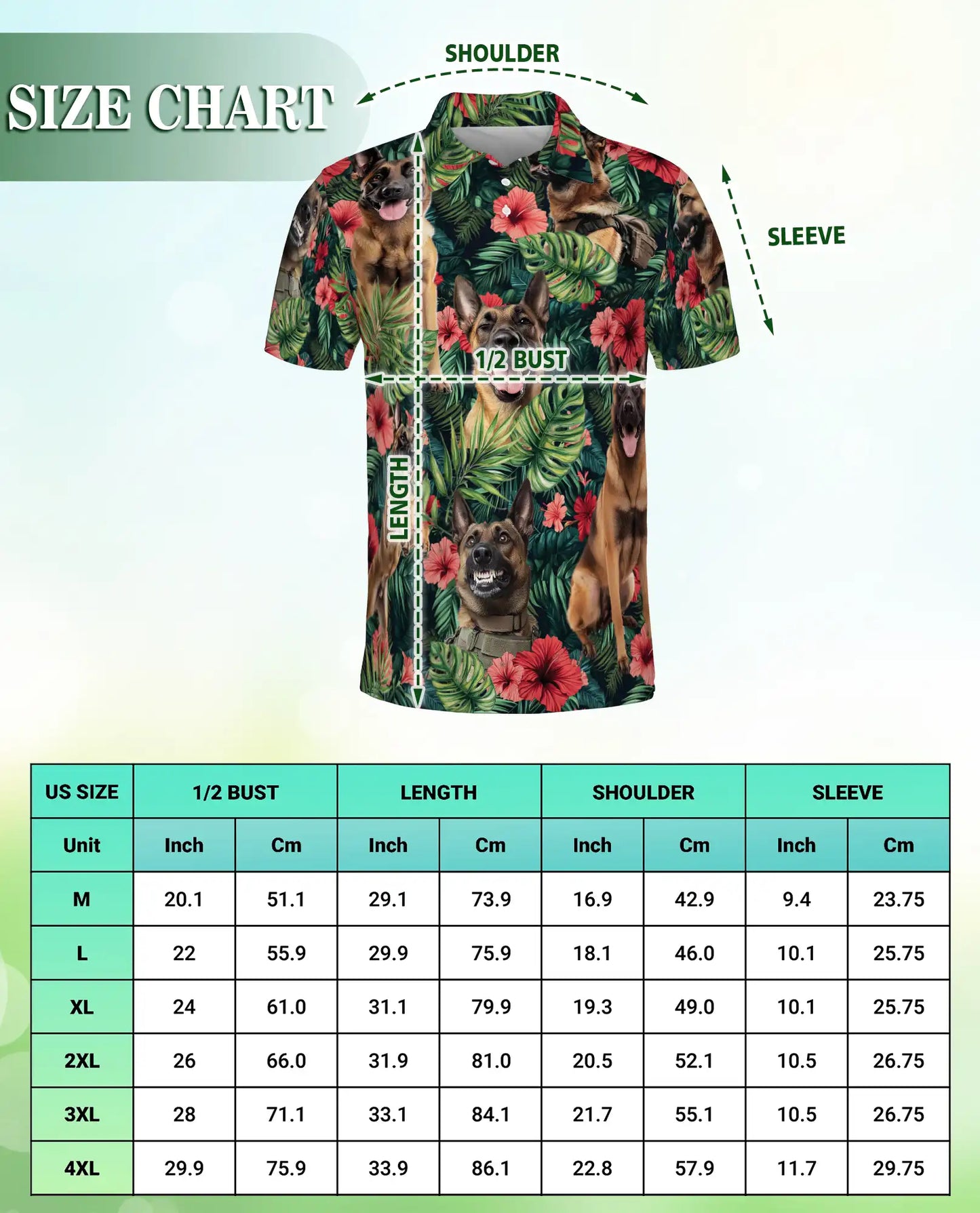 Belgian Malinois Tropical Polo Shirt | Azhawaiian