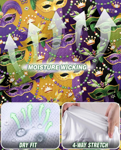 Mardi Gras Mask Sleeveless Polo Shirt for Women | Azhawaiian