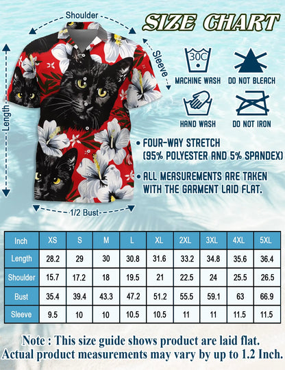 Black Cat Tropical Beach Matching Dog Owner Hawaiian Shirts, Funny Pet Aloha Shirt for Beach Vacation - Azhawaiian