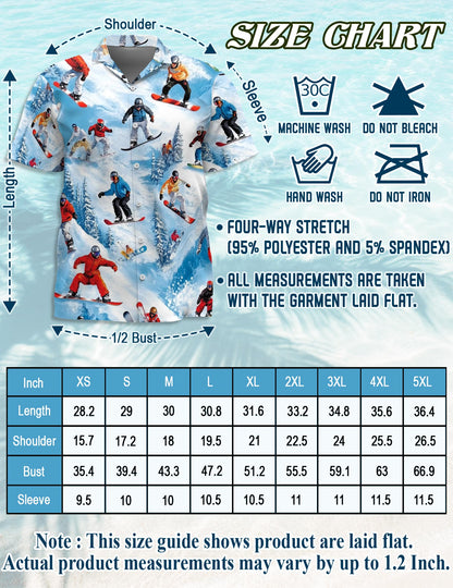 Snowboarding Skiing Matching Dog Owner Hawaiian Shirts, Funny Pet Aloha Shirt for Beach Vacation - Azhawaiian