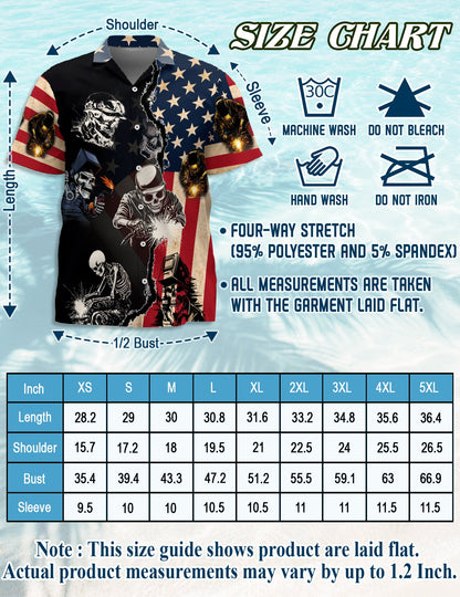 Patriotic Welder Matching Dog Owner Hawaiian Shirts, Funny Pet Aloha Shirt for Beach Vacation - Azhawaiian