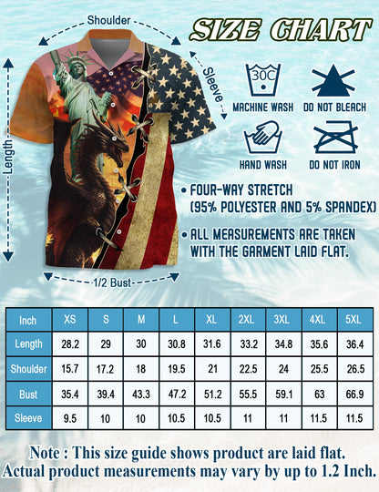 Dragon US Flag Matching Dog Owner Hawaiian Shirts, Funny Pet Aloha Shirt for Beach Vacation - Azhawaiian