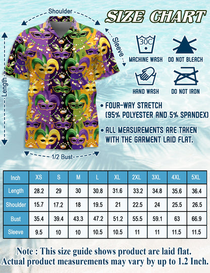 Mardi Gras Mask Matching Dog Owner Hawaiian Shirts, Funny Pet Aloha Shirt for Beach Vacation - Azhawaiian