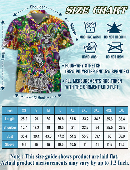Skulls Mardi Gras Matching Dog Owner Hawaiian Shirts, Funny Pet Aloha Shirt for Beach Vacation - Azhawaiian