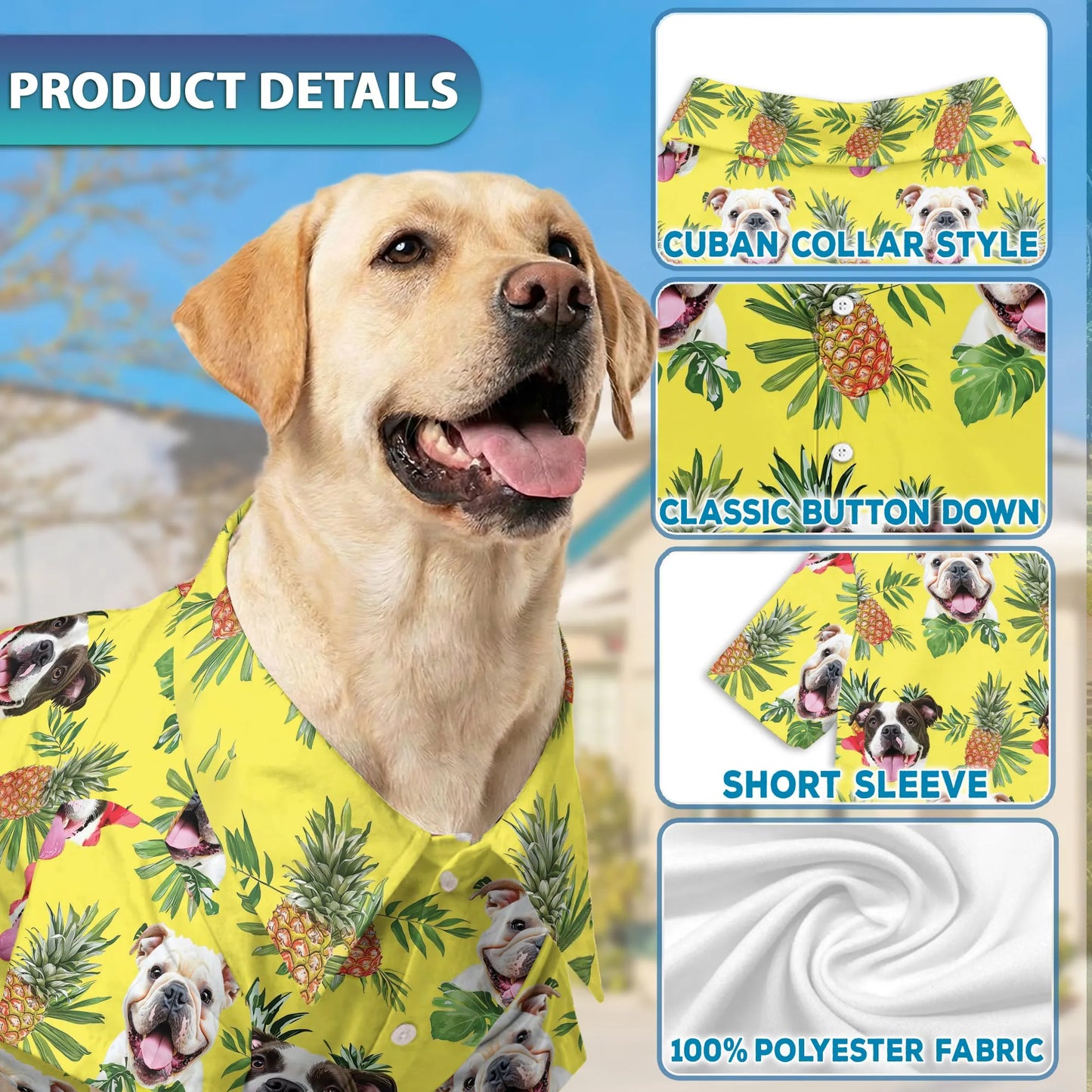English Bulldog  Summer Beach Outfit Matching Dog Owner Hawaiian Shirts, Pet Aloha Shirt - Azhawaiian
