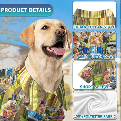 Musical Groundhog Matching Dog Owner Hawaiian Shirts, Funny Pet Aloha Shirt for Beach Vacation - Azhawaiian