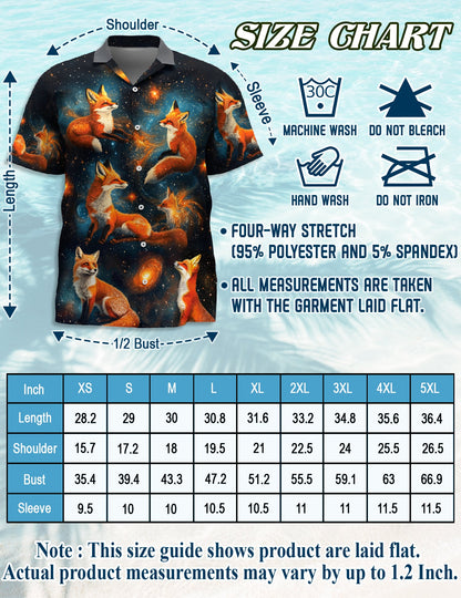 Fox Starlight Matching Dog Owner Hawaiian Shirts, Funny Pet Aloha Shirt for Beach Vacation - Azhawaiian