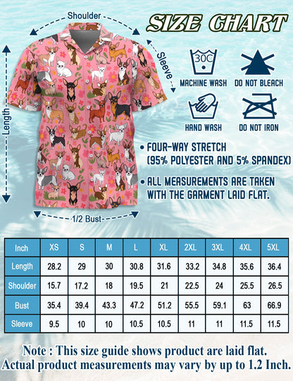 Floral Chihuahua Matching Dog Owner Hawaiian Shirts, Funny Pet Aloha Shirt for Beach Vacation - Azhawaiian