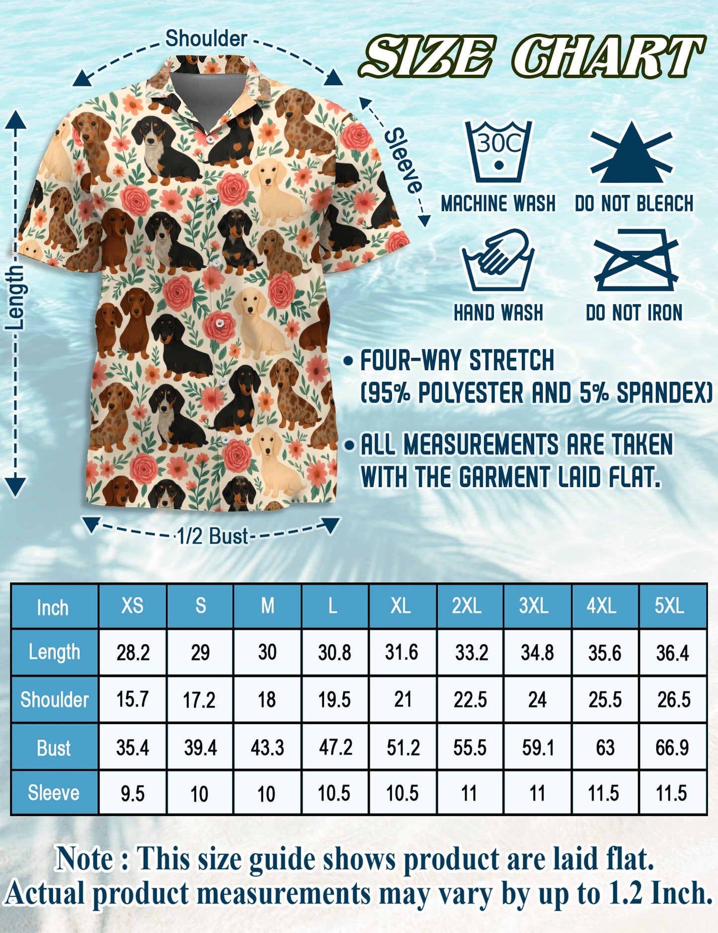 Floral Dachshund Matching Dog Owner Hawaiian Shirts, Funny Pet Aloha Shirt for Beach Vacation - Azhawaiian