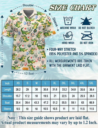 Alligator Cartoon Pattern Matching Dog Owner Hawaiian Shirts, Funny Pet Aloha Shirt for Beach Vacation - Azhawaiian