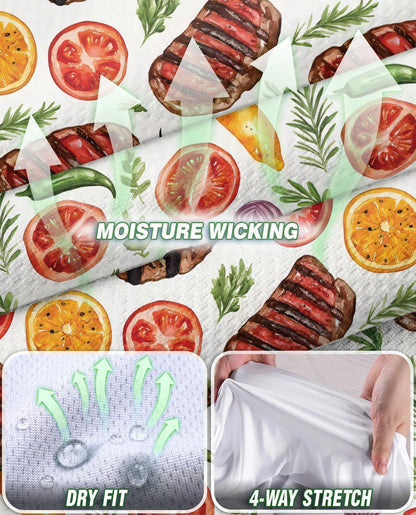 BBQ Pattern Sleeveless Polo Shirt for Women | Azhawaiian