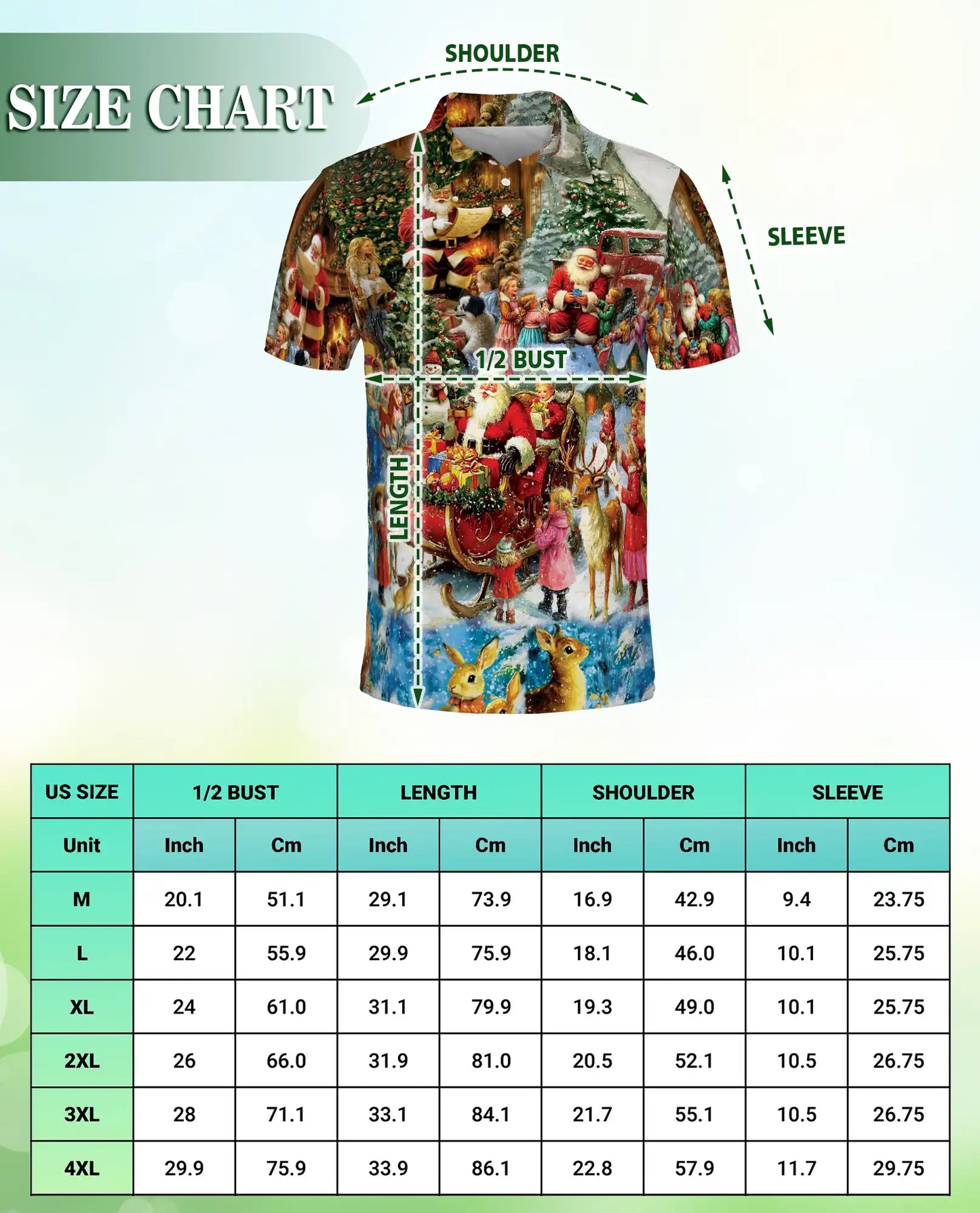 Vintage Christmas Santa Scene Polo Shirt | Azhawaiian