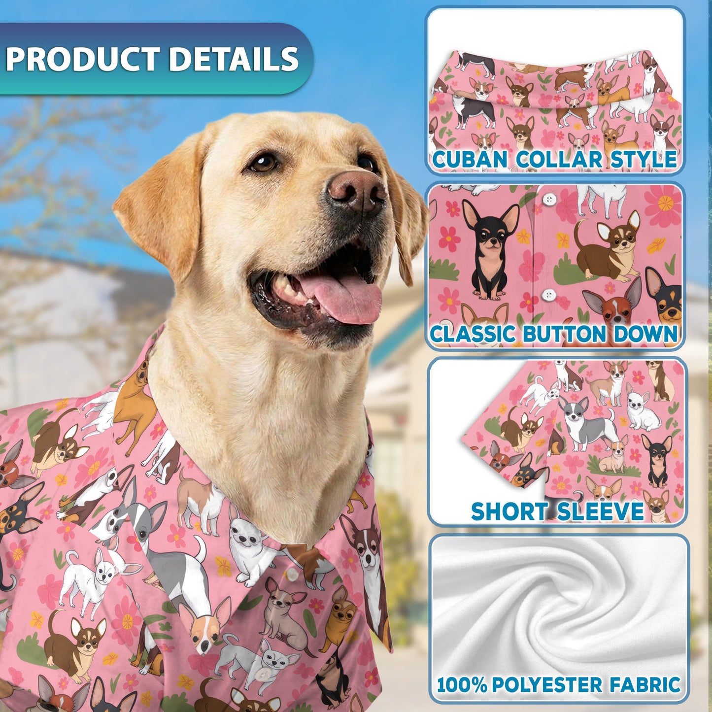 Floral Chihuahua Matching Dog Owner Hawaiian Shirts, Funny Pet Aloha Shirt for Beach Vacation - Azhawaiian