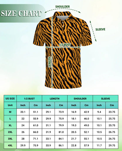 Tiger Stripe Polo Shirt, Wild Animal Print | Azhawaiian