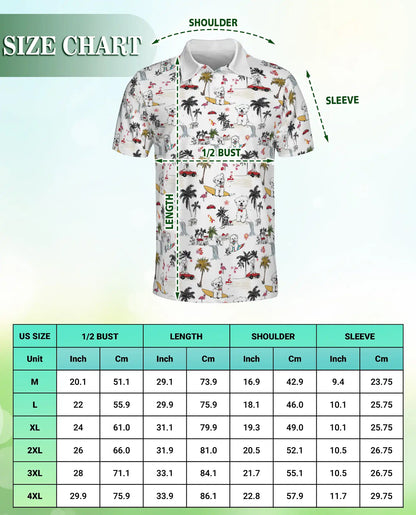 Cute Dog Hawaiian Polo Shirt, Beach Surf Style | Azhawaiian