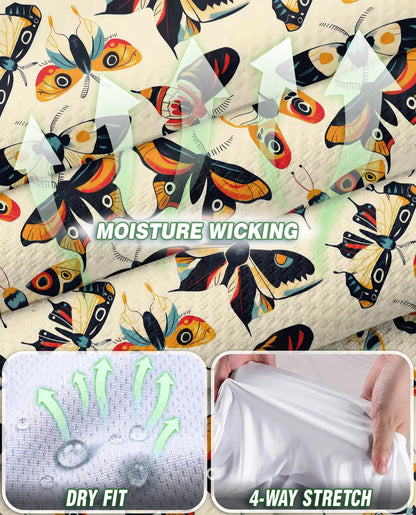 Vintage Butterfly Sleeveless Polo Shirt for Women, Retro Nature Style | Azhawaiian