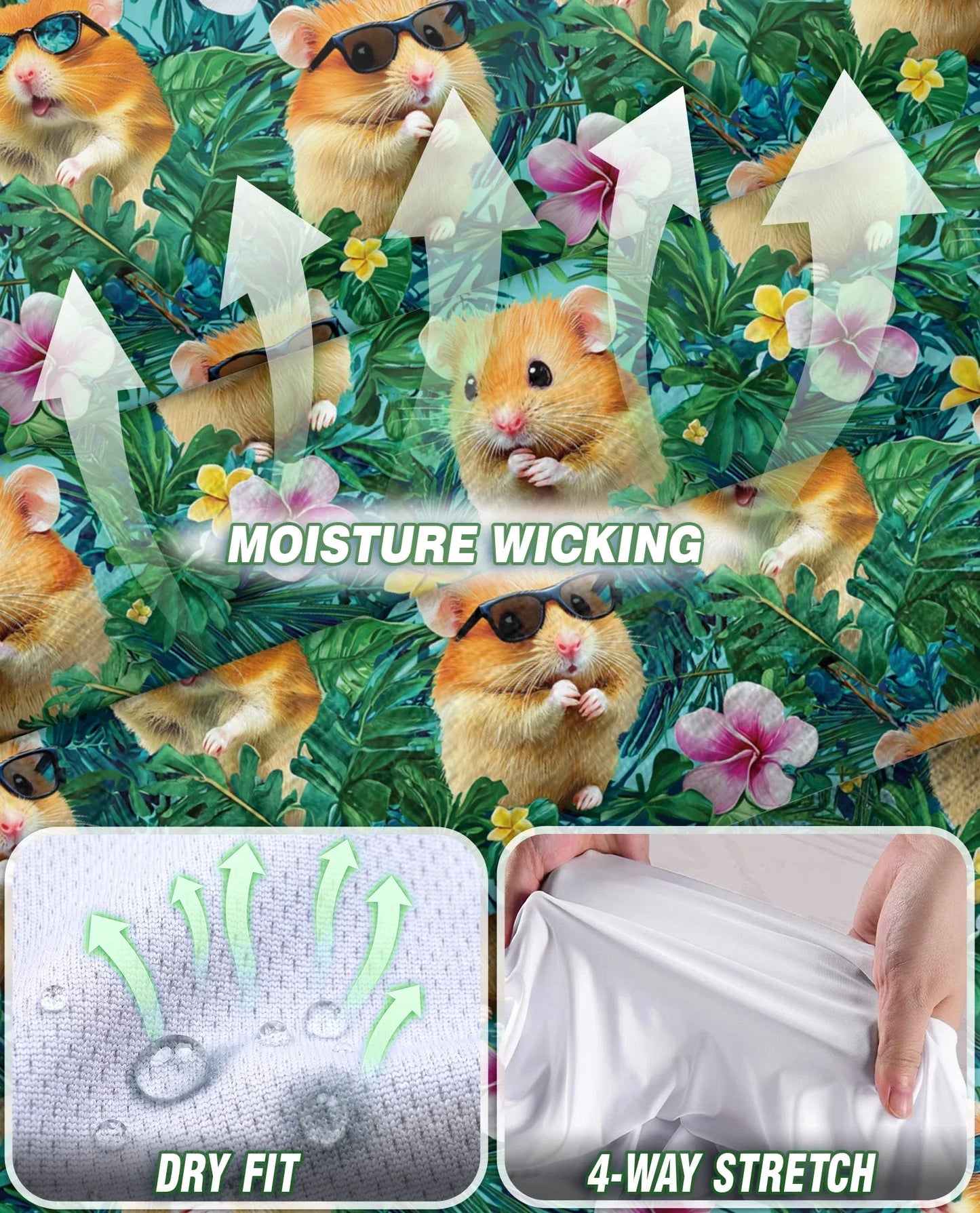 Hamster Tropical Sleeveless Polo Shirt for Women
