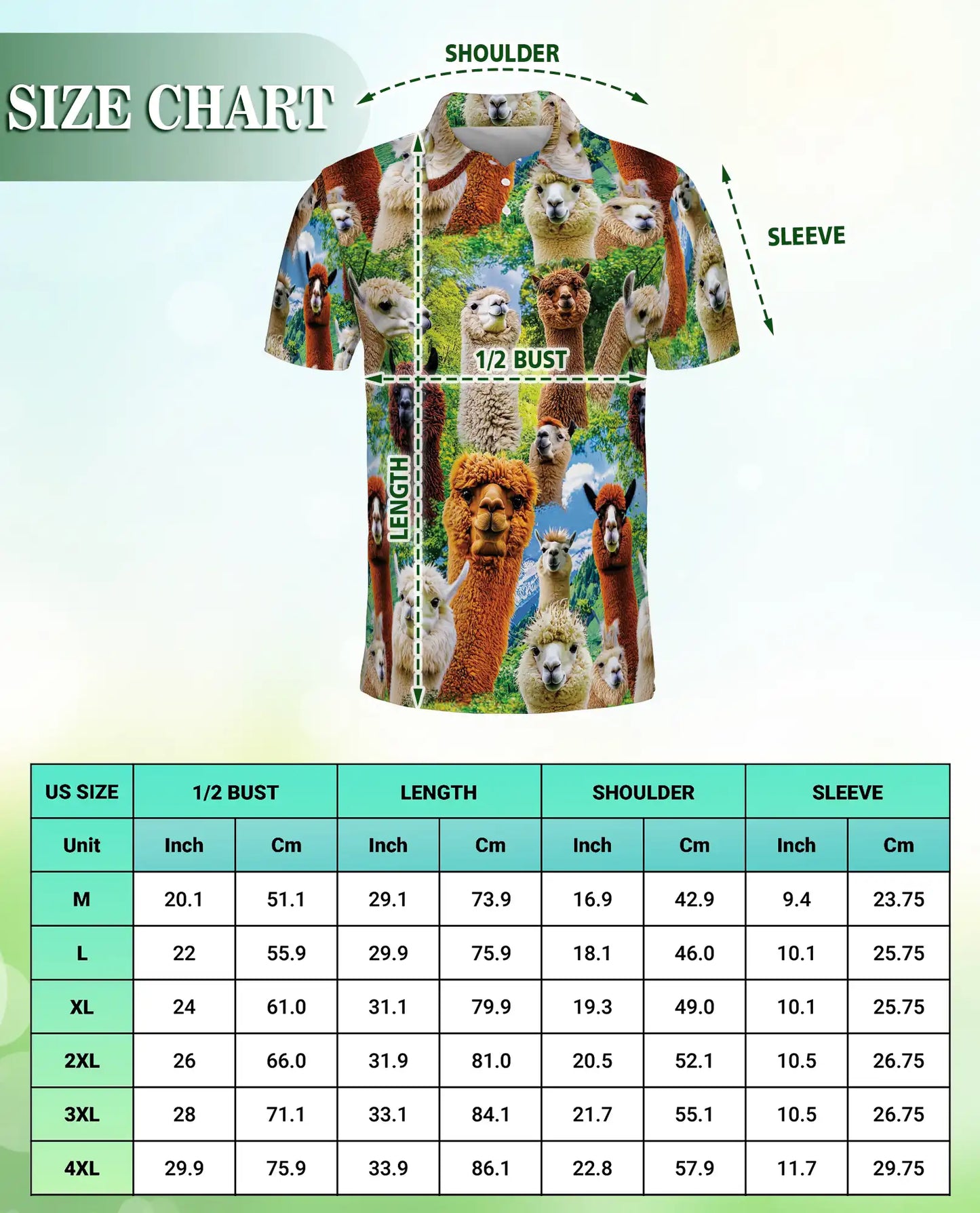 Alpaca Llama 3D Polo Shirt for Men | Azhawaiian