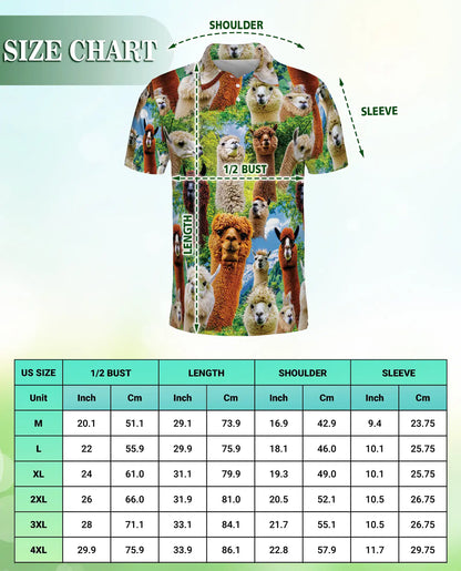 Alpaca Llama 3D Polo Shirt for Men | Azhawaiian