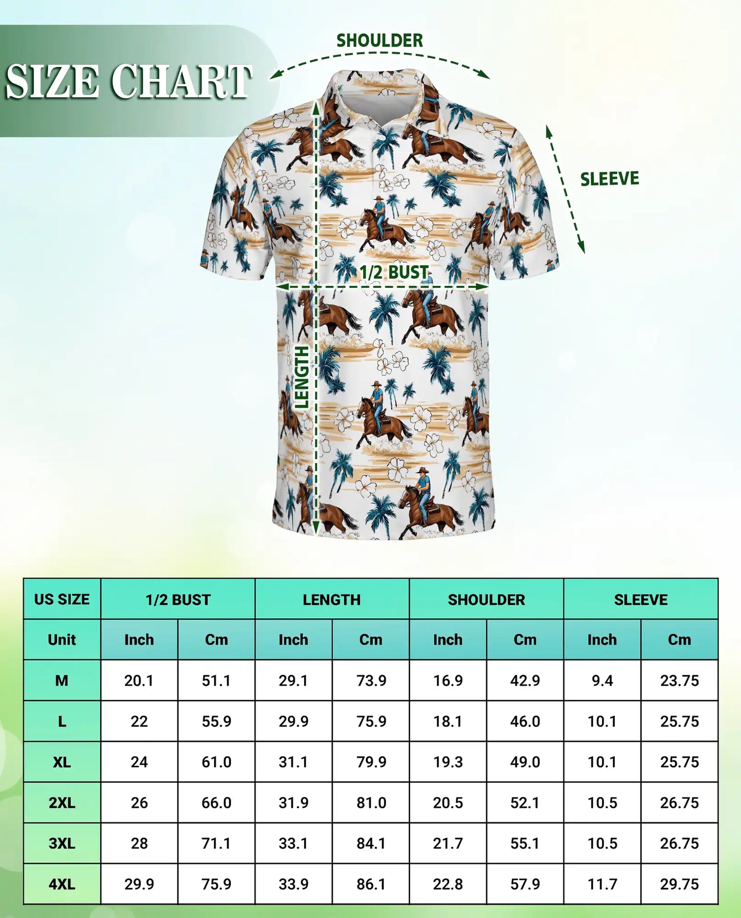 Cowboy Horse Hawaiian 3D Polo Shirt for Men | Azhawaiian