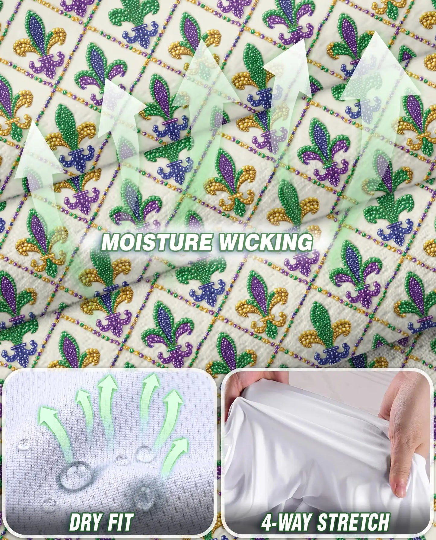 Mardi Gras Fleur de Lis Pattern Sleeveless Polo Shirt for Women | Azhawaiian