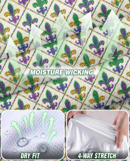Mardi Gras Fleur de Lis Pattern Sleeveless Polo Shirt for Women | Azhawaiian