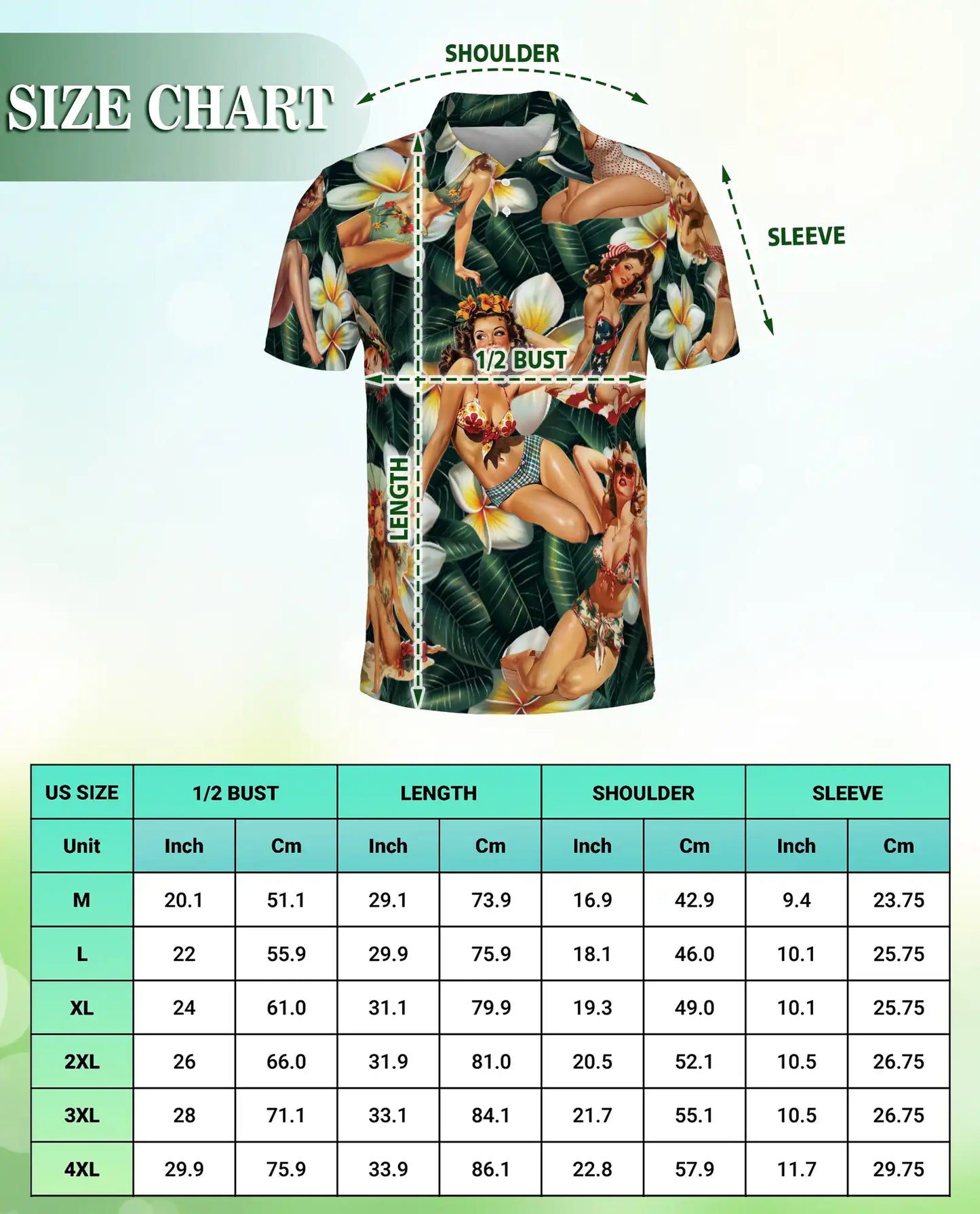 Vintage Pin Up Tropical Polo Shirt | Azhawaiian