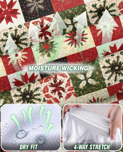 Christmas Quilt Pattern Sleeveless Polo Shirt for Women | Azhawaiian