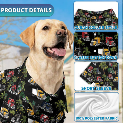 Truck Matching Dog Owner Hawaiian Shirts, Funny Pet Aloha Shirt for Beach Vacation - Azhawaiian