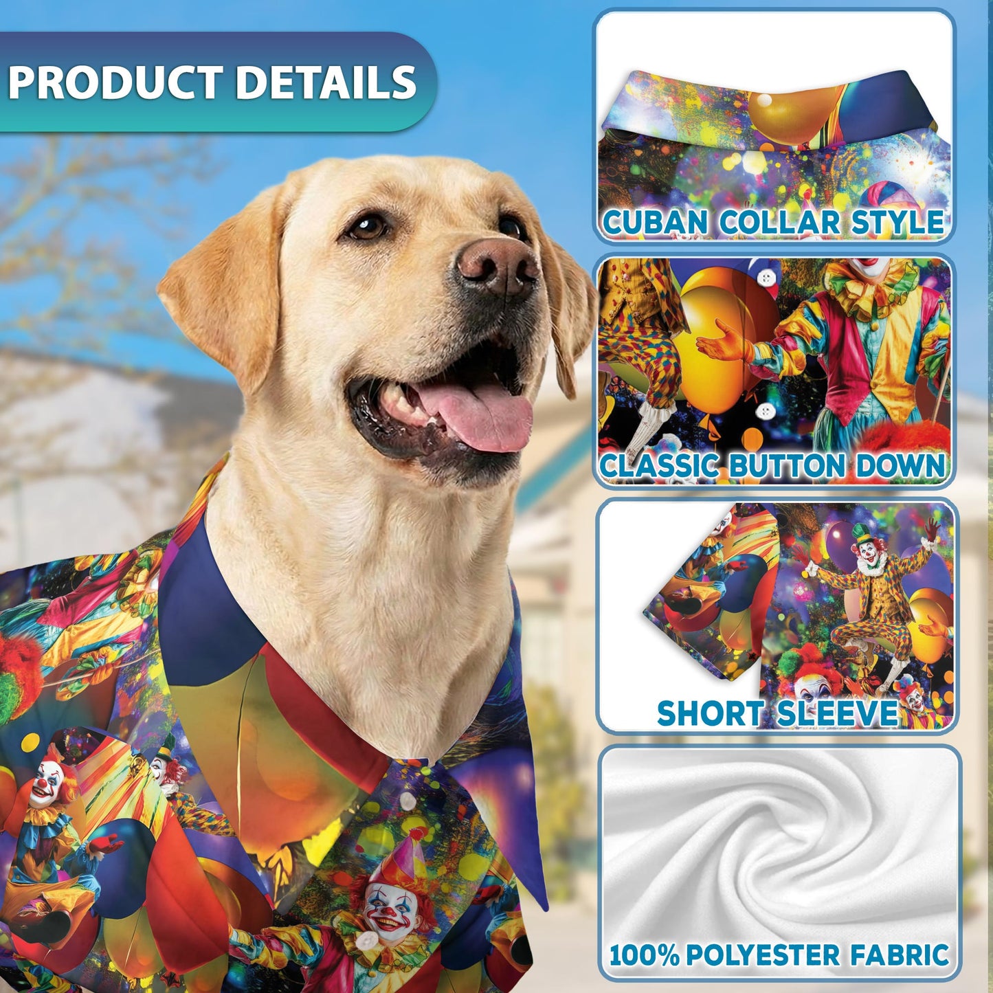 Funny  Clown Matching Dog Owner Hawaiian Shirts, Funny Pet Aloha Shirt for Beach Vacation - Azhawaiian