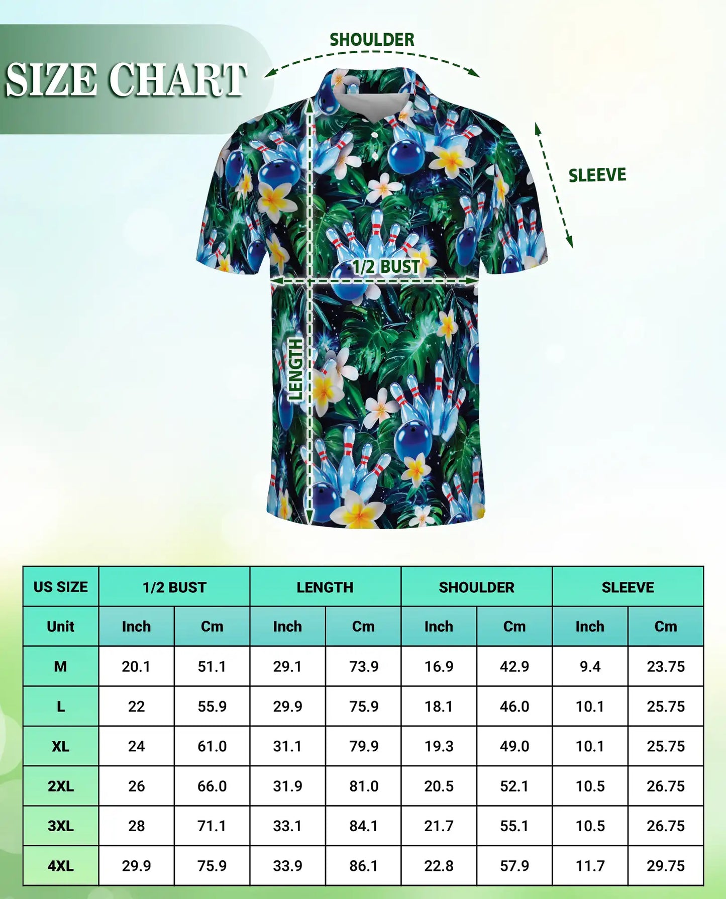 Tropical Bowling 3D Polo Shirt for Men, Floral Palm Tree Sports Style | Azhawaiian